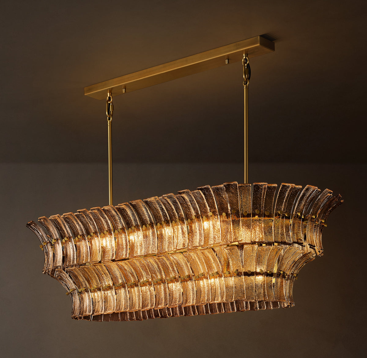 Heritage Romano Smoke Glass Linear Chandelier – 54" — view 5