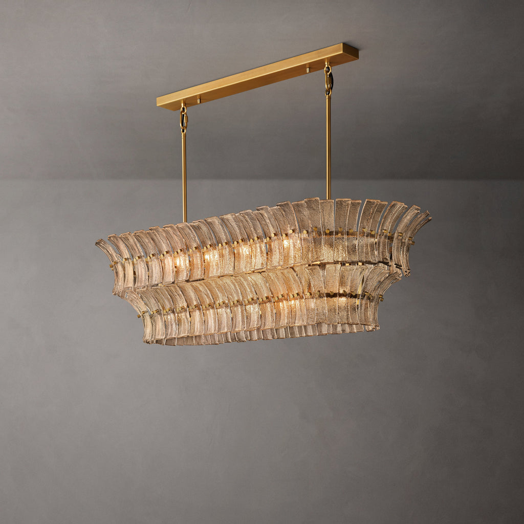 Heritage Romano Smoke Glass Linear Chandelier – 54" — view 6