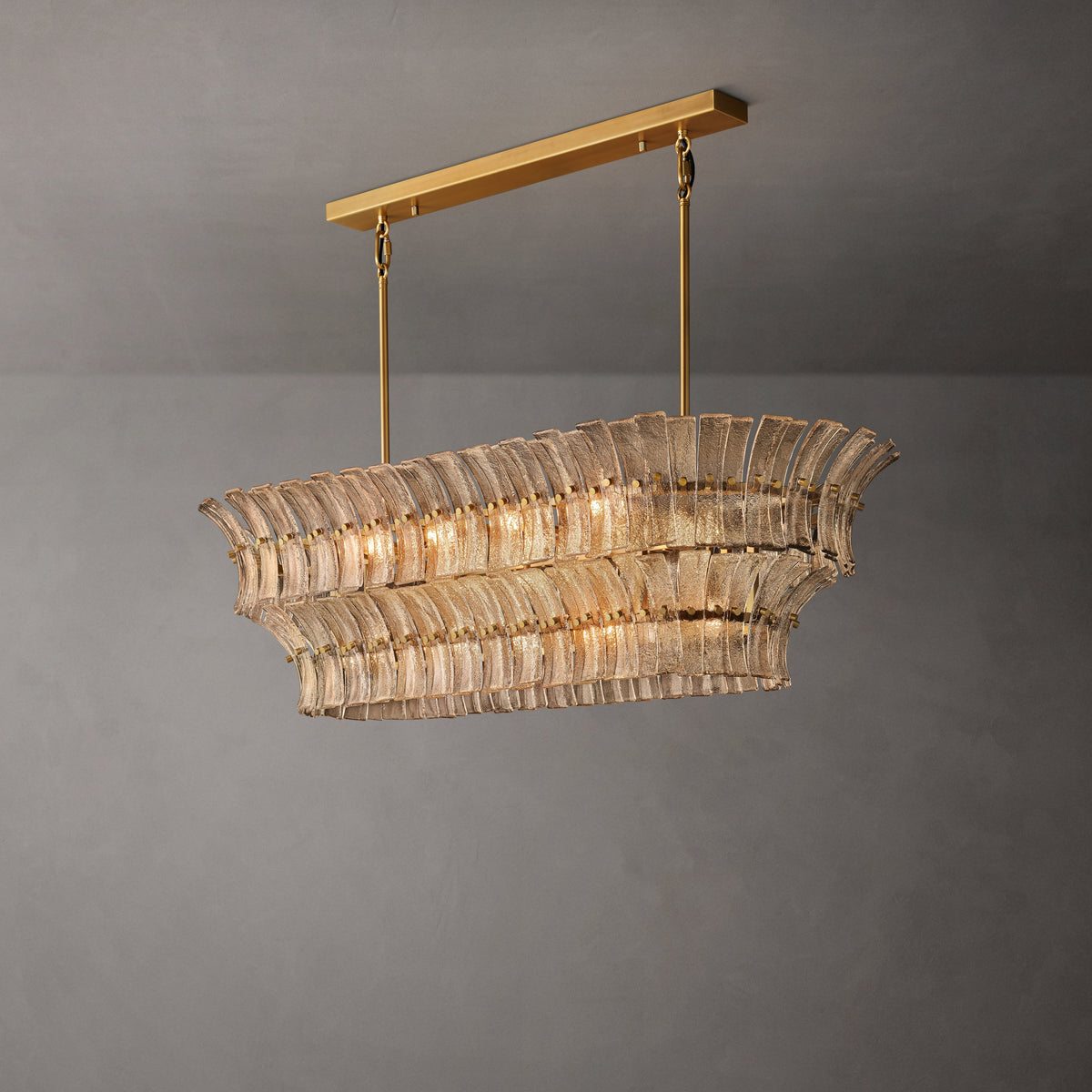 Heritage Romano Smoke Glass Linear Chandelier – 54" — view 6