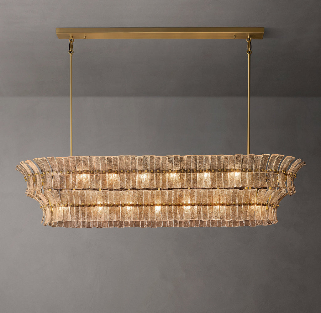 Heritage Romano Smoke Glass Linear Chandelier – 72" — view 2