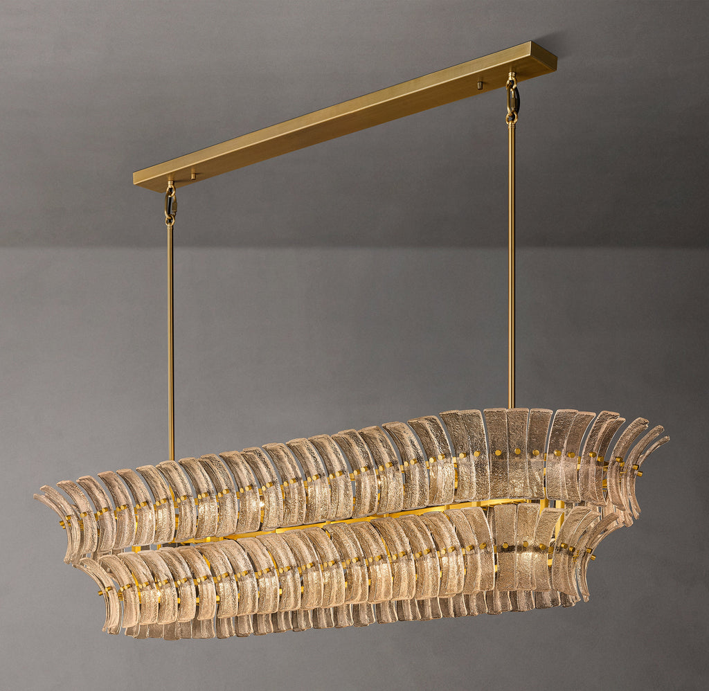 Heritage Romano Smoke Glass Linear Chandelier – 72" — view 3
