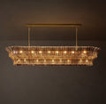 Heritage Romano Smoke Glass Linear Chandelier – 90" — view 1