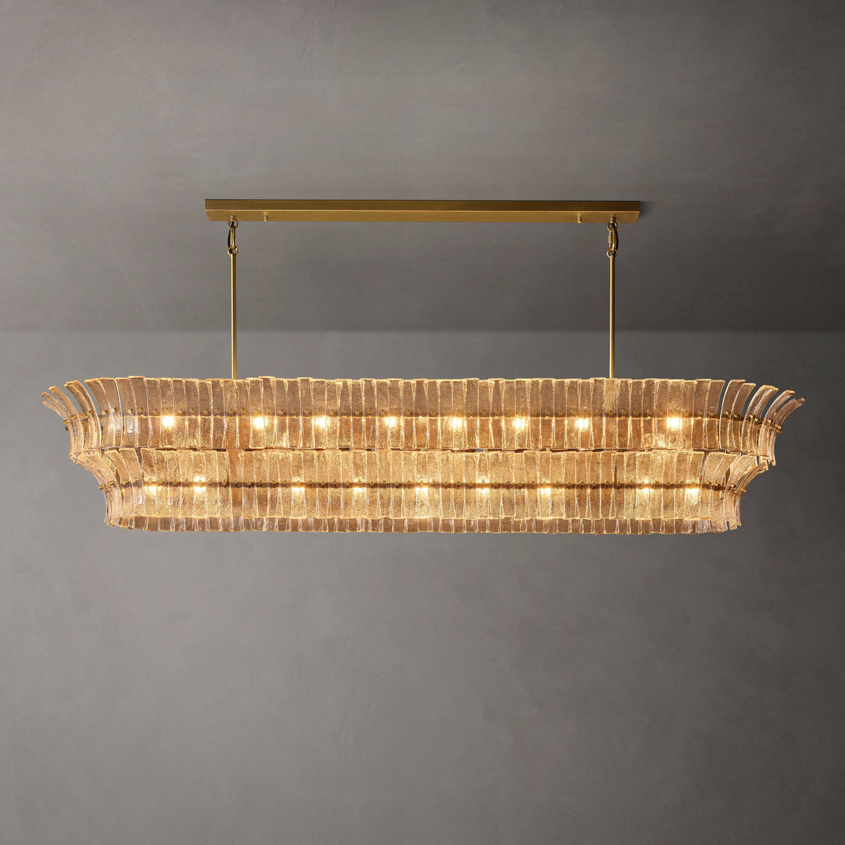 Heritage Romano Smoke Glass Linear Chandelier – 90" — view 2