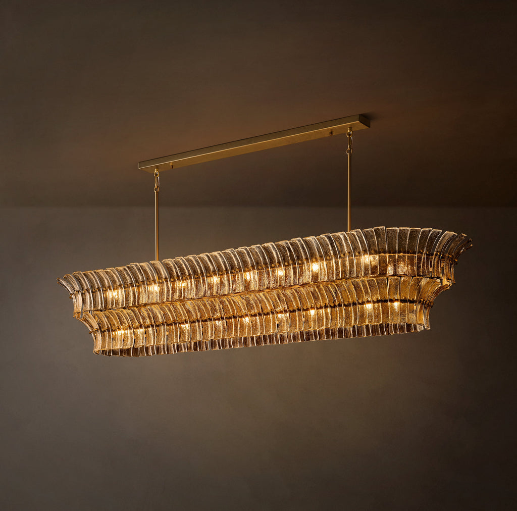 Heritage Romano Smoke Glass Linear Chandelier – 90" — view 3