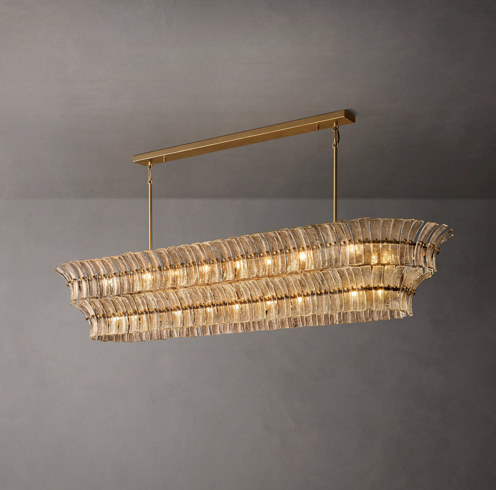 Heritage Romano Smoke Glass Linear Chandelier – 90" — view 4