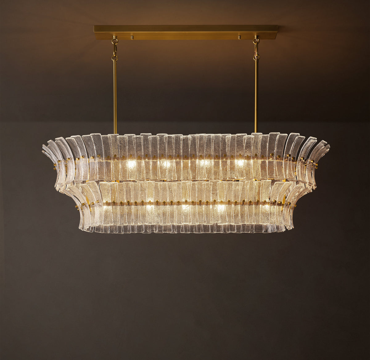 Heritage Romano Clear Glass Linear Chandelier – 54" — view 1