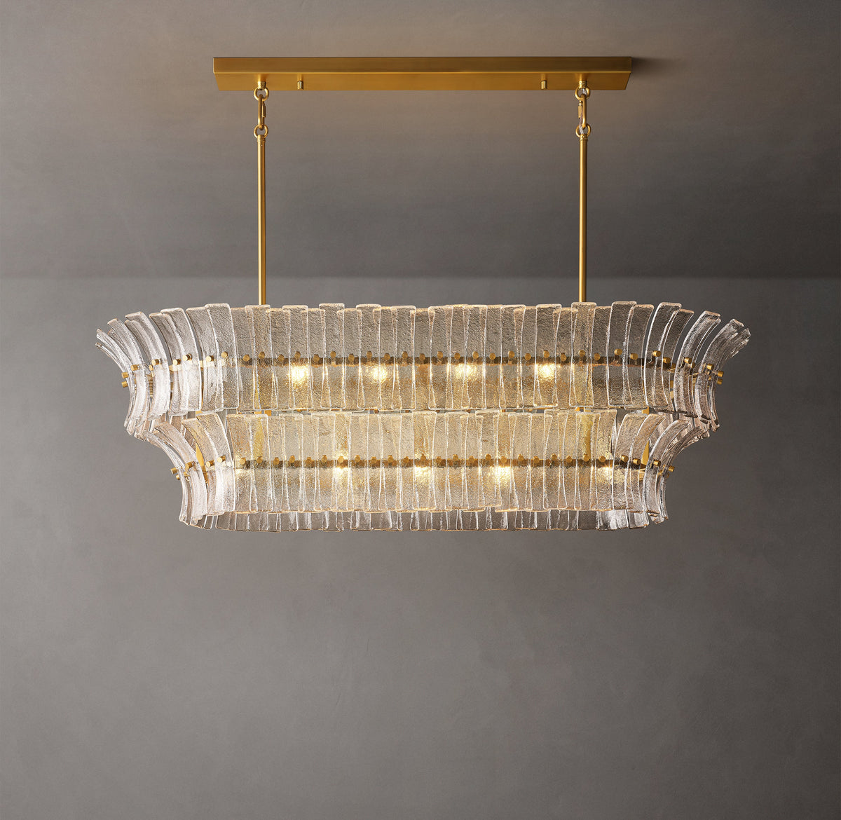 Heritage Romano Clear Glass Linear Chandelier – 54" — view 2