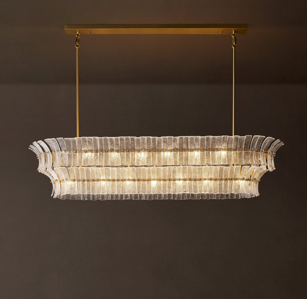 Heritage Romano Clear Glass Linear Chandelier – 72" — view 1