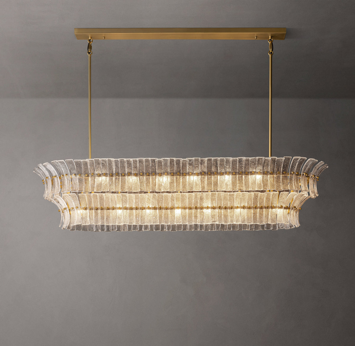 Heritage Romano Clear Glass Linear Chandelier – 72" — view 2