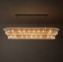 Heritage Romano Clear Glass Linear Chandelier – 90"