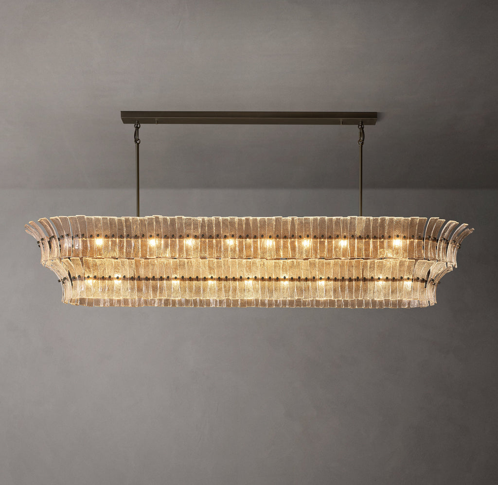 Heritage Romano Clear Glass Linear Chandelier – 90" — view 2