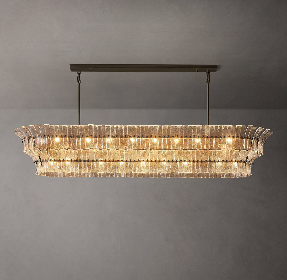 Heritage Romano Clear Glass Linear Chandelier – 90" — view 2