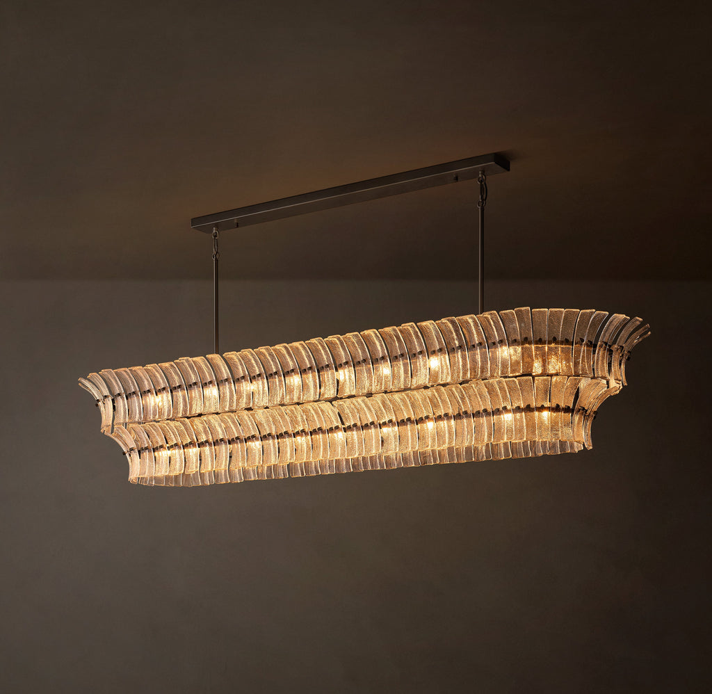 Heritage Romano Clear Glass Linear Chandelier – 90" — view 3
