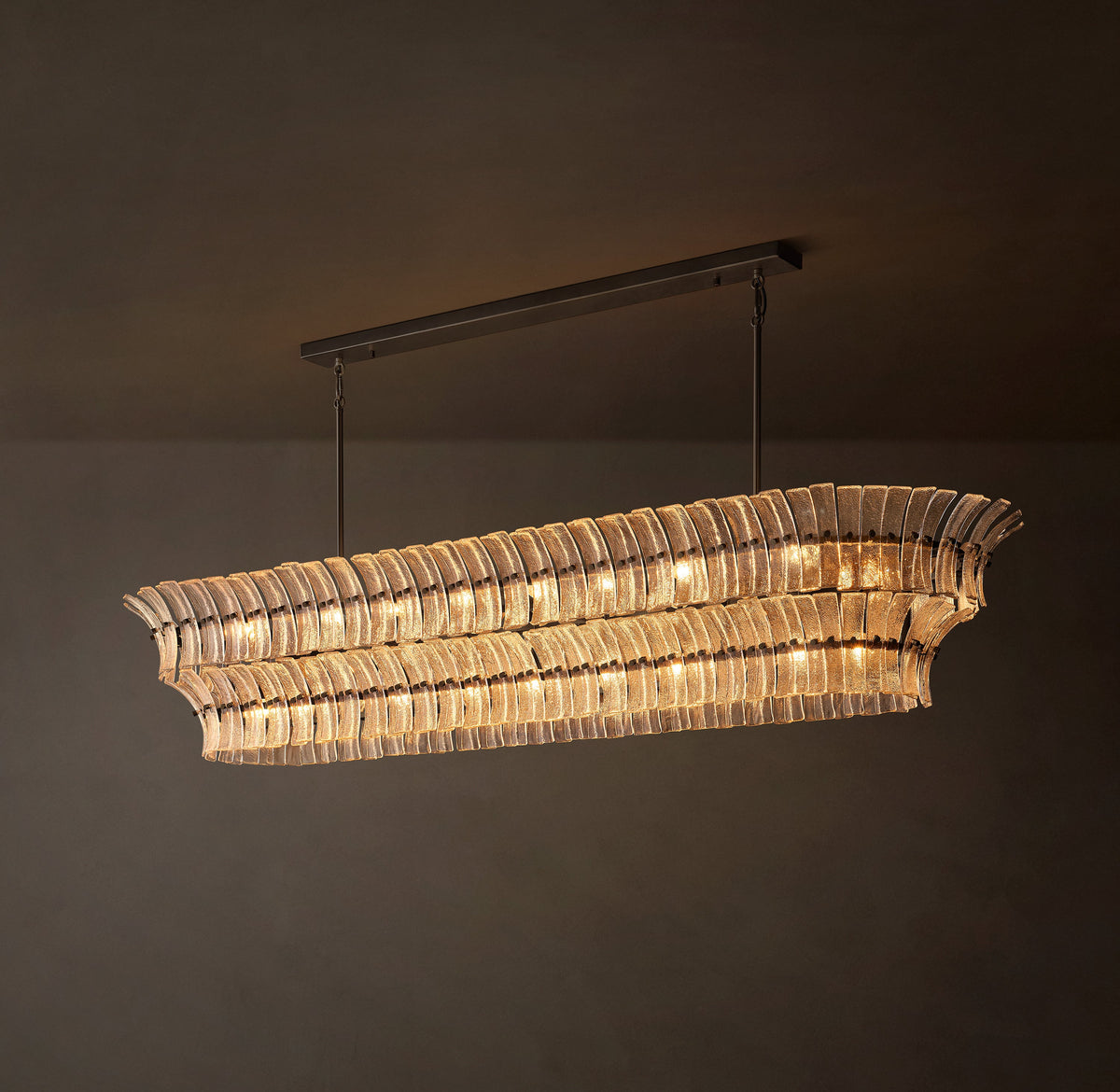 Heritage Romano Clear Glass Linear Chandelier – 90" — view 3