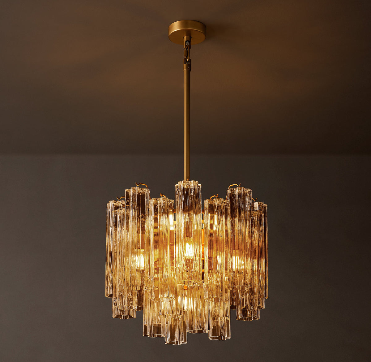 Heritage Tronchi Smoke Glass Round Chandelier – 19" — view 1