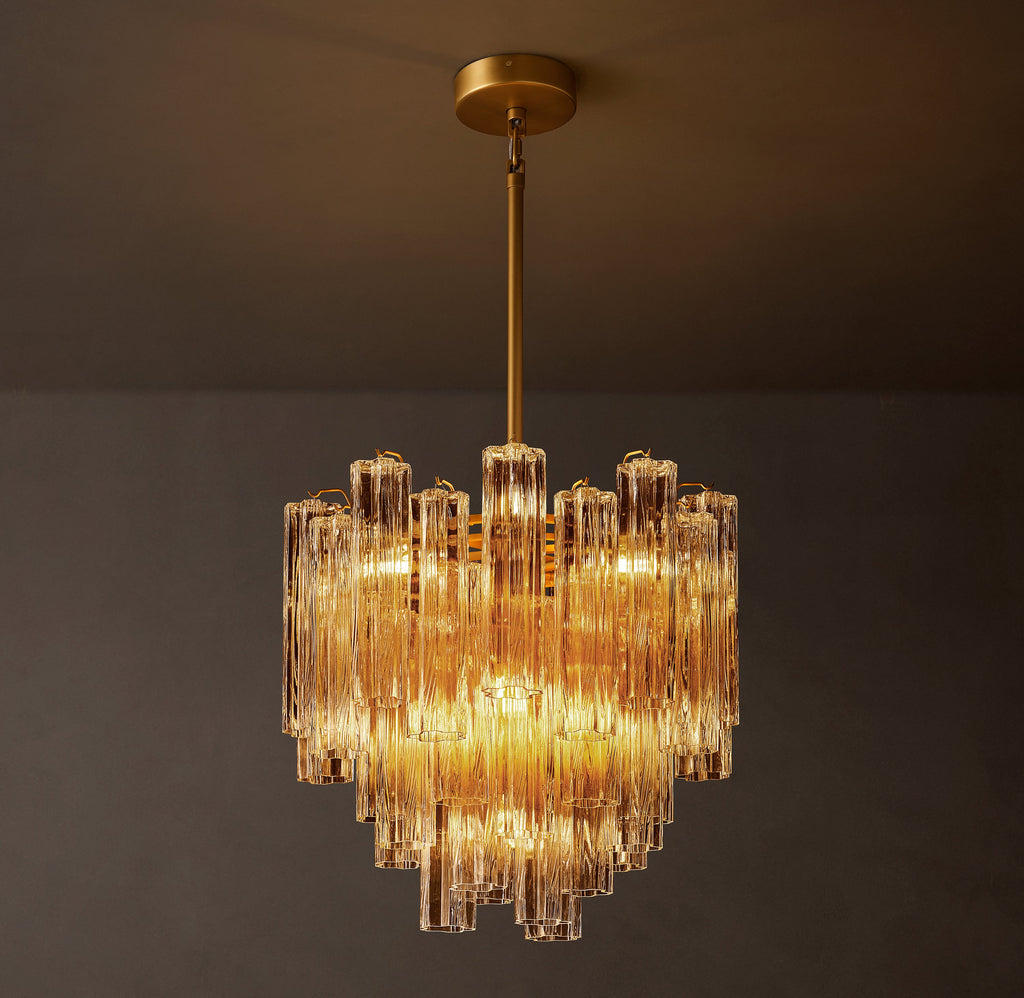 Heritage Tronchi Smoke Glass Round Chandelier – 22" — view 1