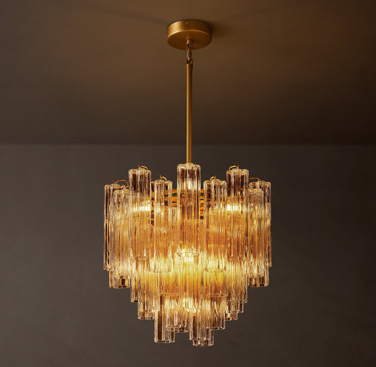 Heritage Tronchi Smoke Glass Round Chandelier – 22" — view 1