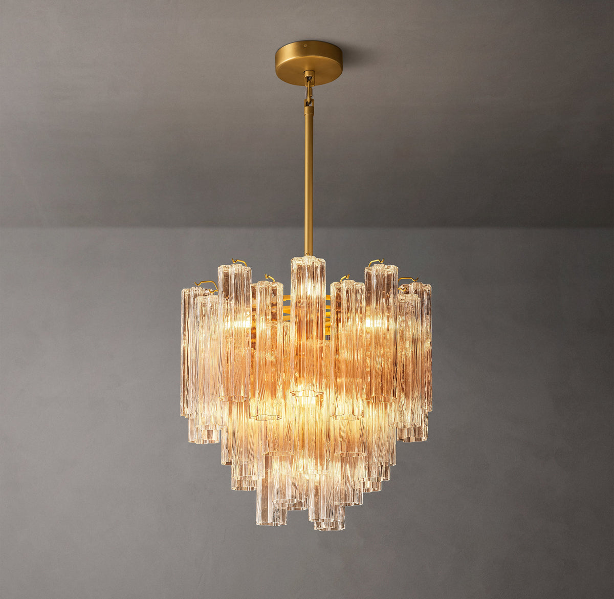 Heritage Tronchi Smoke Glass Round Chandelier – 22" — view 2