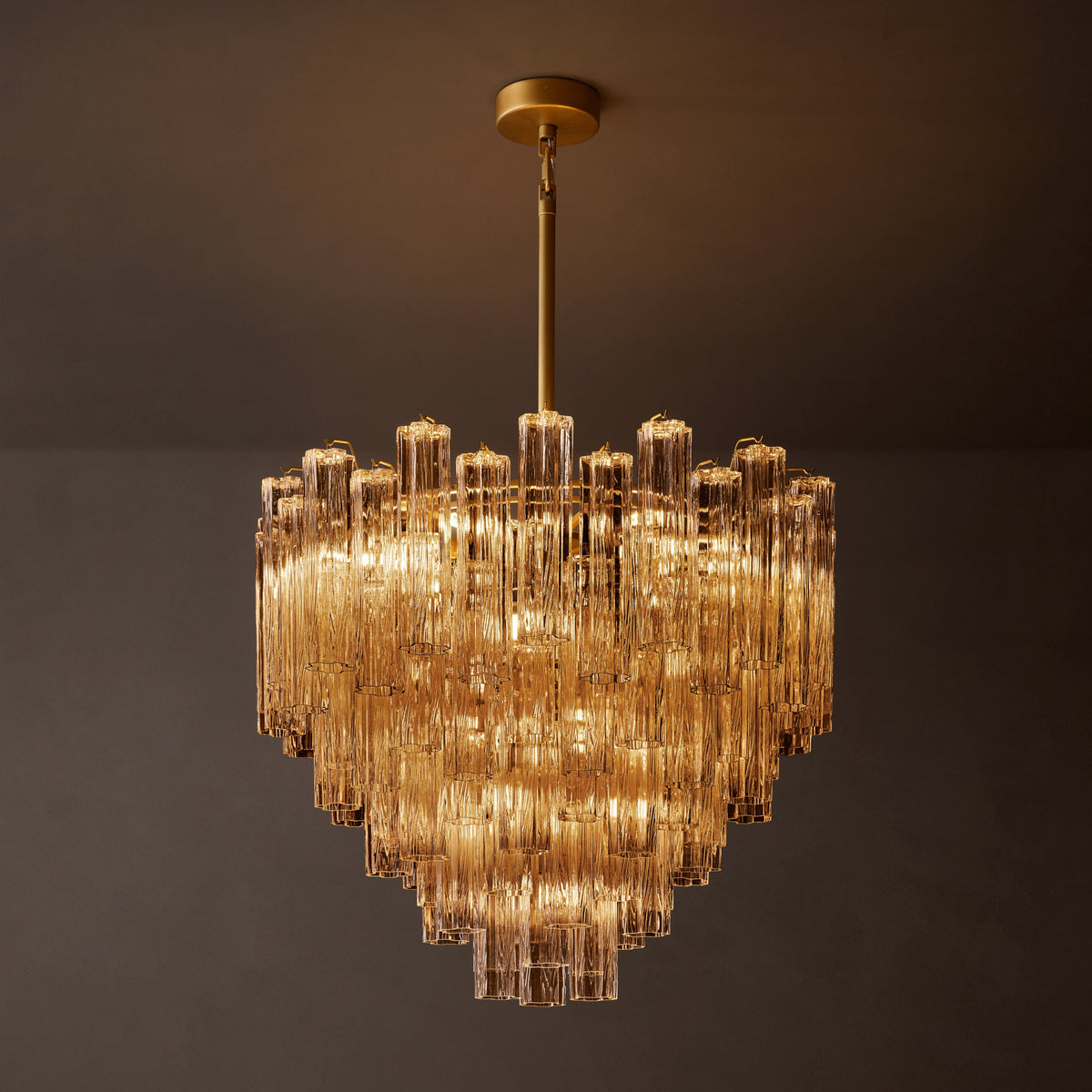 Heritage Tronchi Smoke Glass Round Chandelier – 35" — view 1