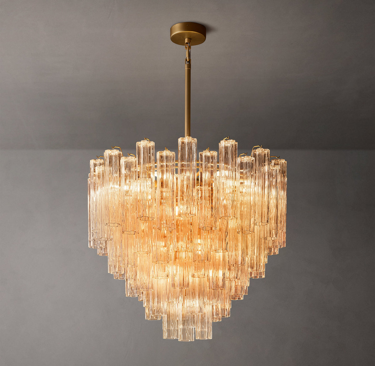 Heritage Tronchi Smoke Glass Round Chandelier – 35" — view 2