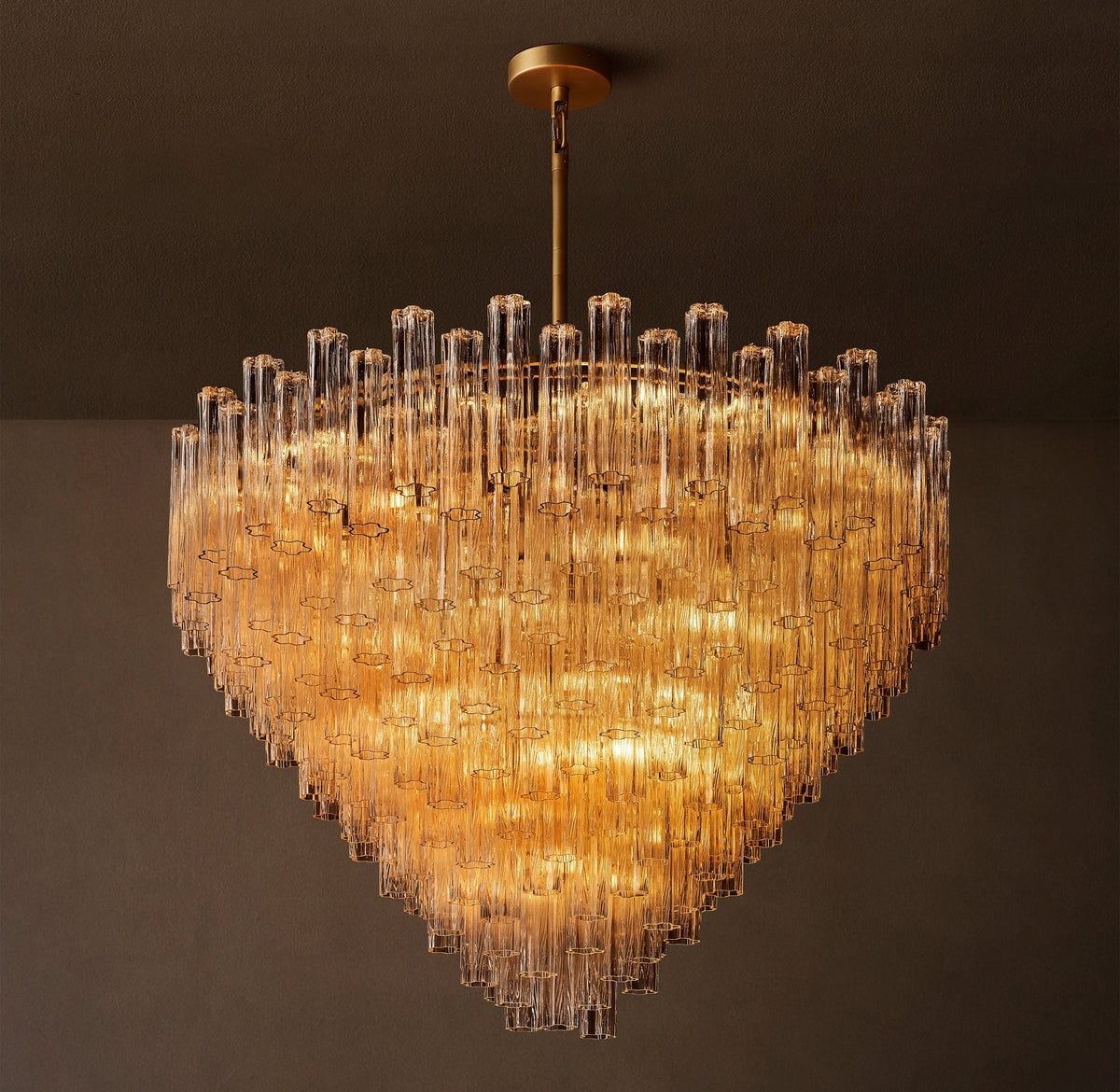 Heritage Tronchi Smoke Glass Round Chandelier – 61" — view 1