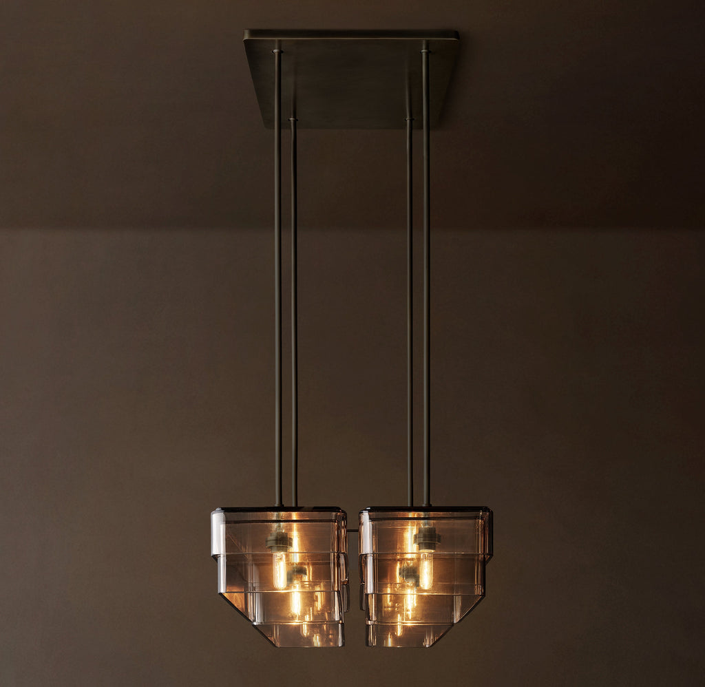 Signature Remy Square Chandelier – 24" Bronze/Smoke — view 1