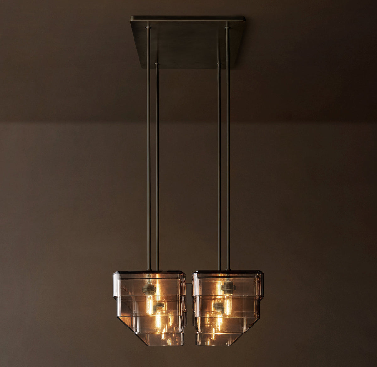 Signature Remy Square Chandelier – 24" Bronze/Smoke — view 1
