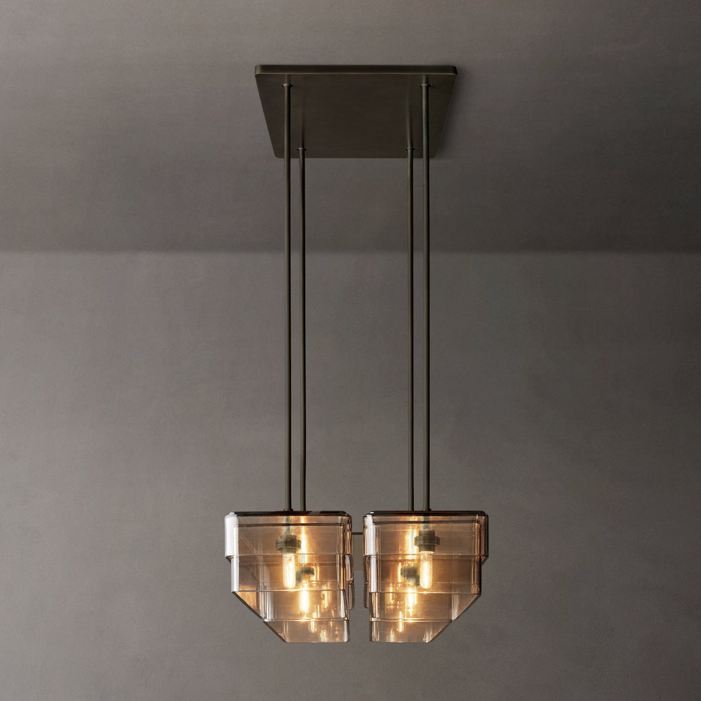 Signature Remy Square Chandelier – 24" Bronze/Smoke — view 2