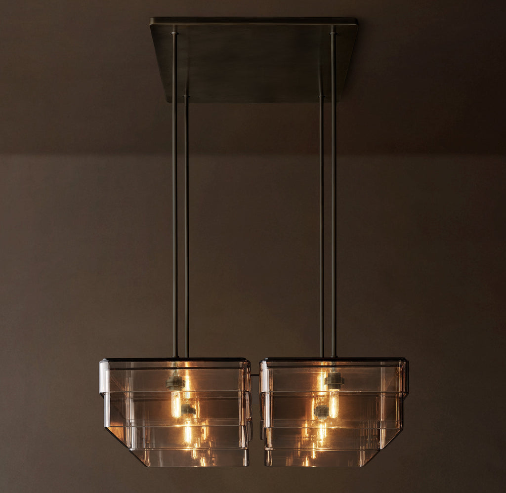 Signature Remy Square Chandelier – 36" Bronze/Smoke — view 1