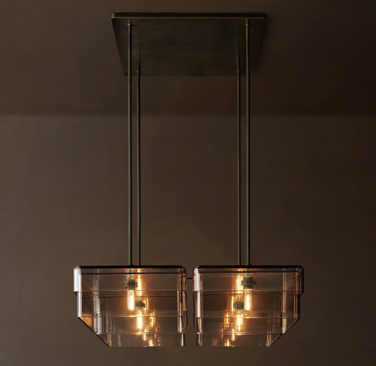 Signature Remy Square Chandelier – 36" Bronze/Smoke — view 1