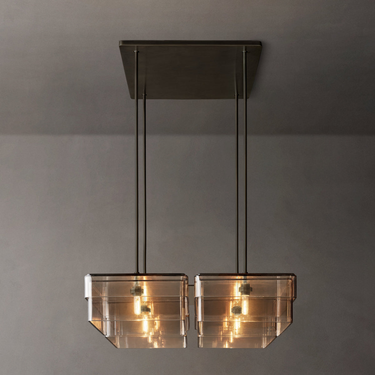 Signature Remy Square Chandelier – 36" Bronze/Smoke — view 2