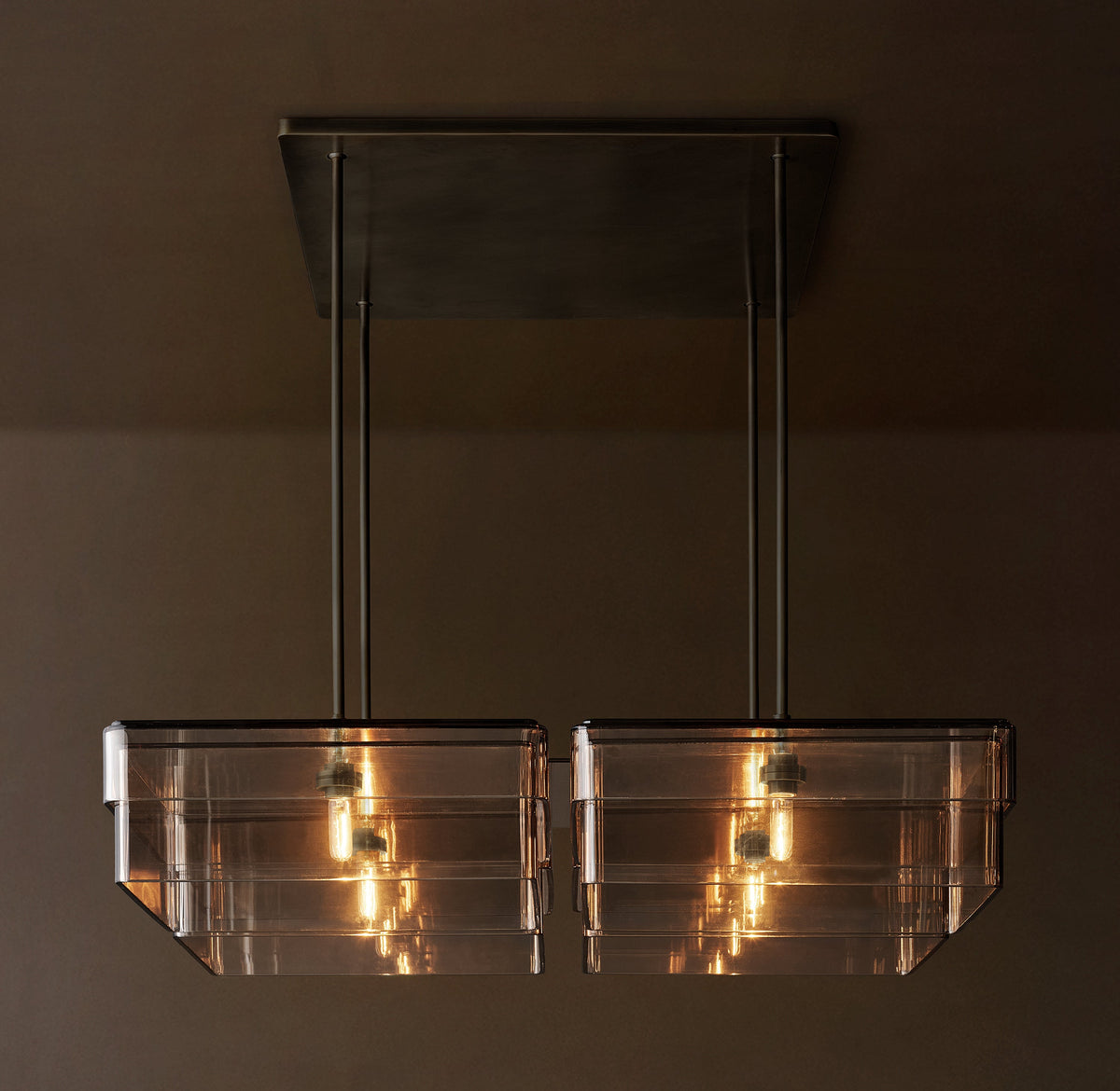 Signature Remy Square Chandelier – 48" Bronze/Smoke — view 1