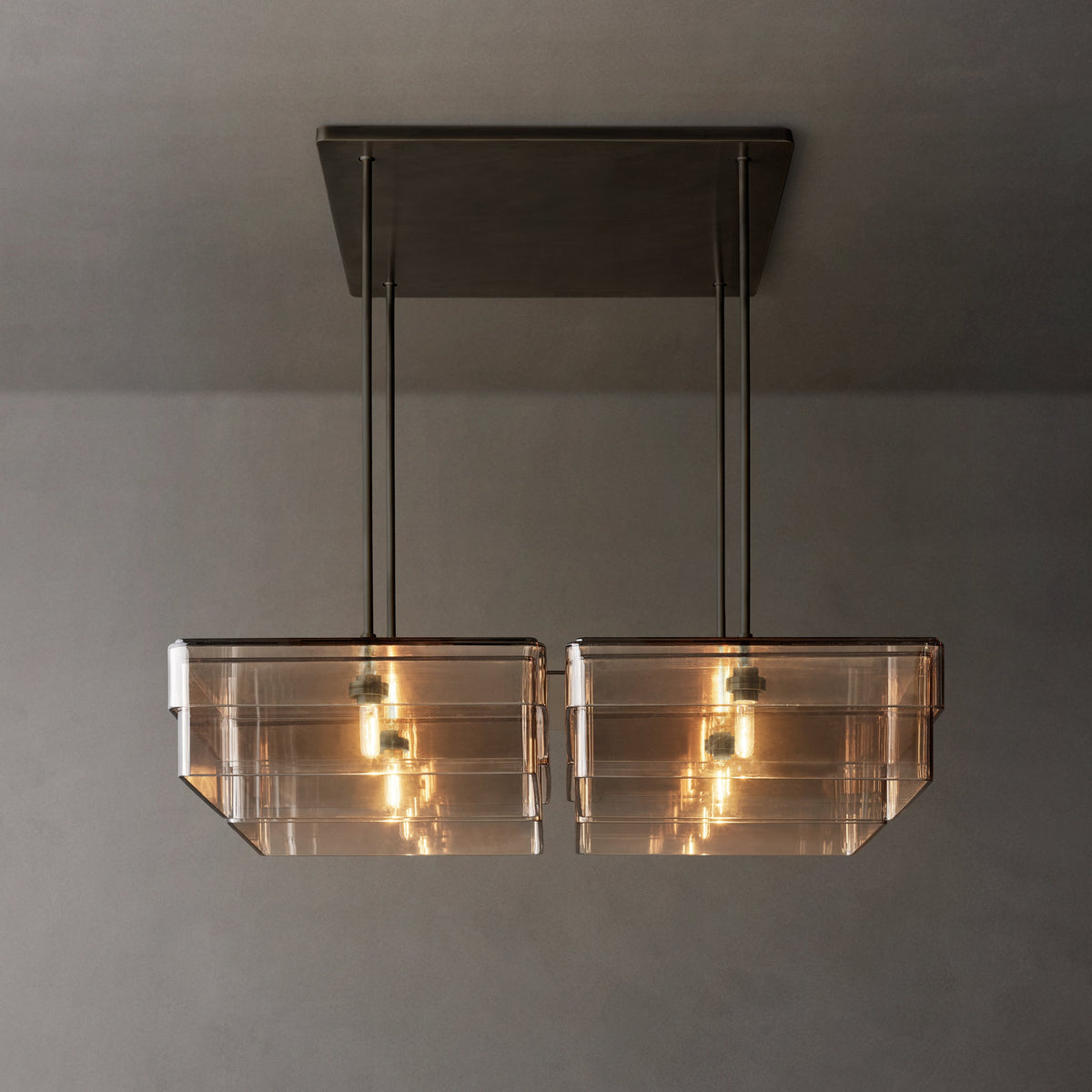Signature Remy Square Chandelier – 48" Bronze/Smoke — view 2