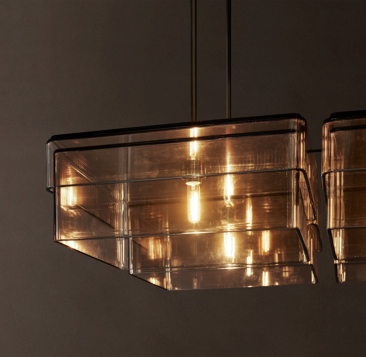 Signature Remy Square Chandelier – 48" Bronze/Smoke — view 3