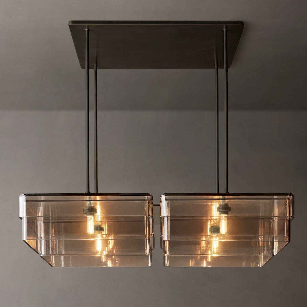 Signature Remy Square Chandelier – 60" Bronze/Smoke — view 2