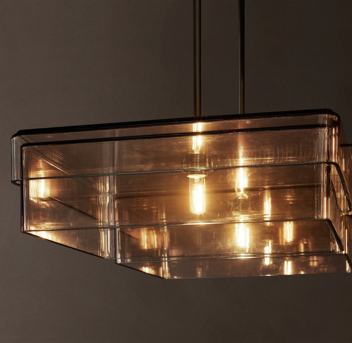 Signature Remy Square Chandelier – 60" Bronze/Smoke — view 3