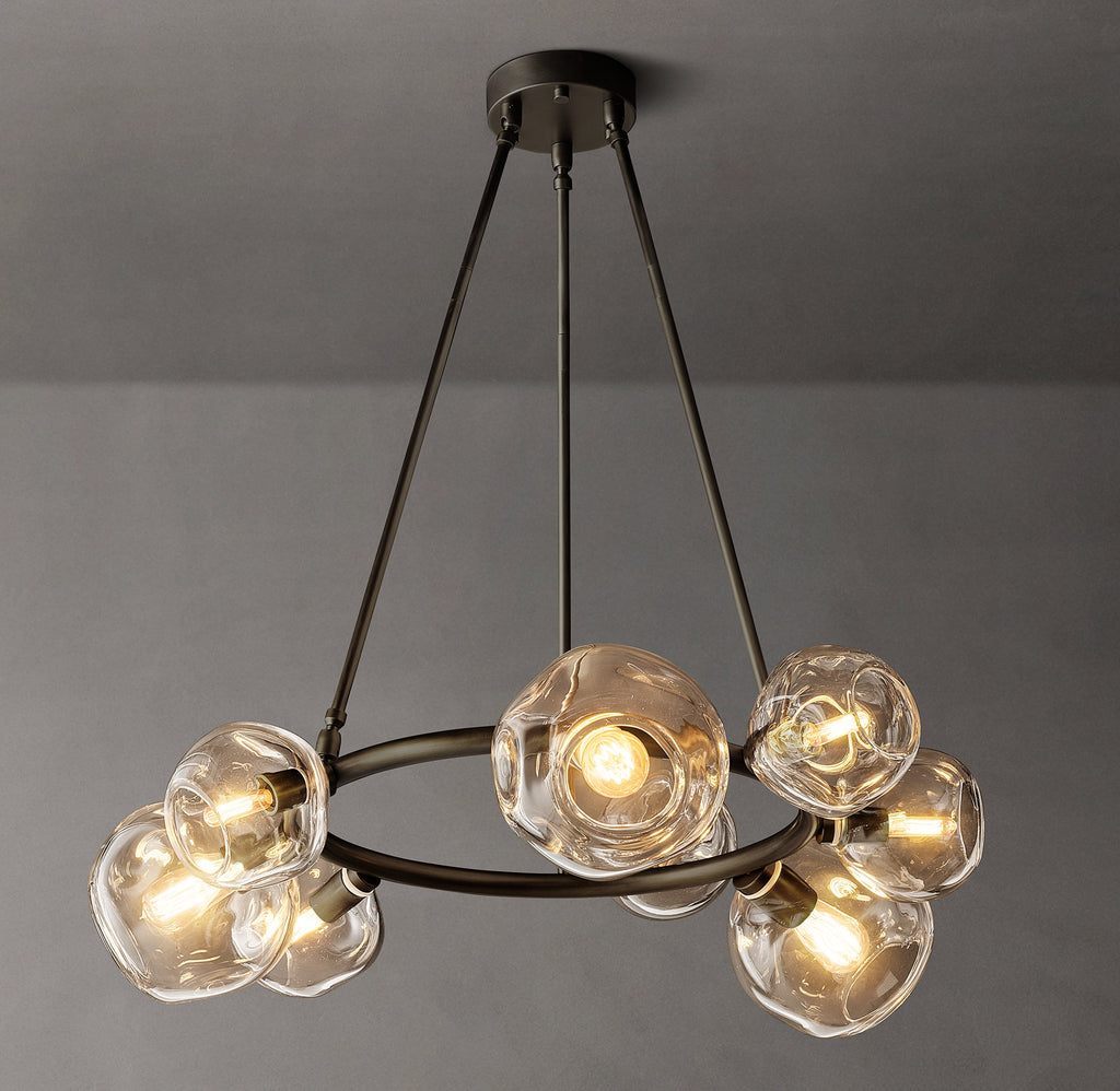 Heritage Bubble Clear Glass Round Chandelier — view 3