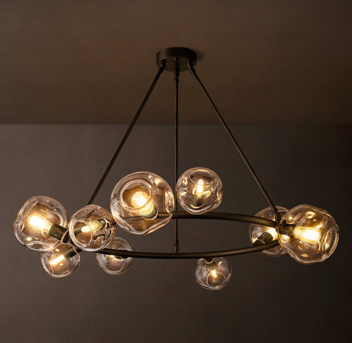 Heritage Bubble Clear Glass Round Chandelier — view 1