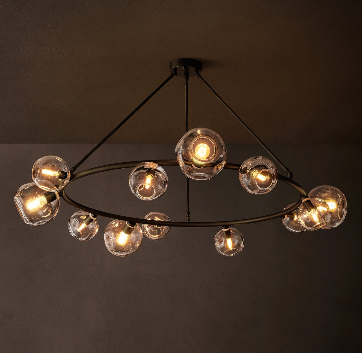 Heritage Bubble Clear Glass Round Chandelier — view 1