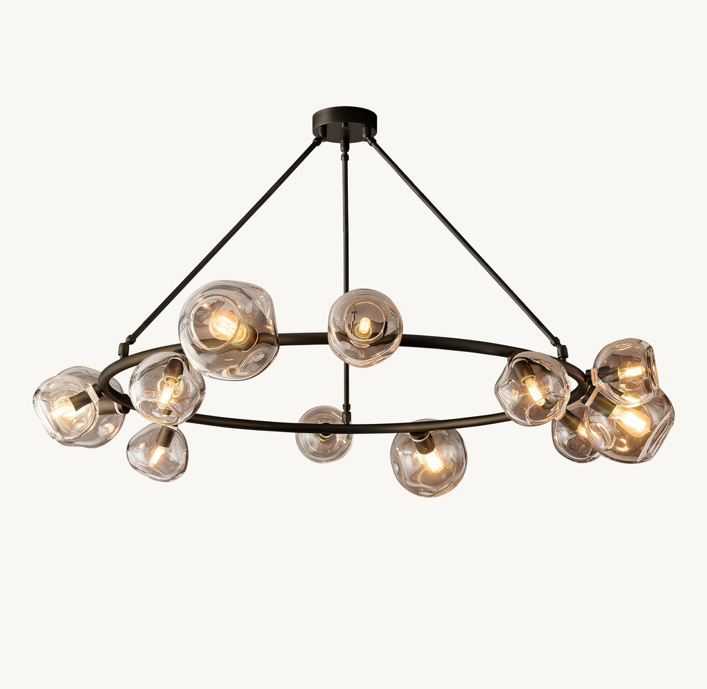 Heritage Bubble Clear Glass Round Chandelier — view 3