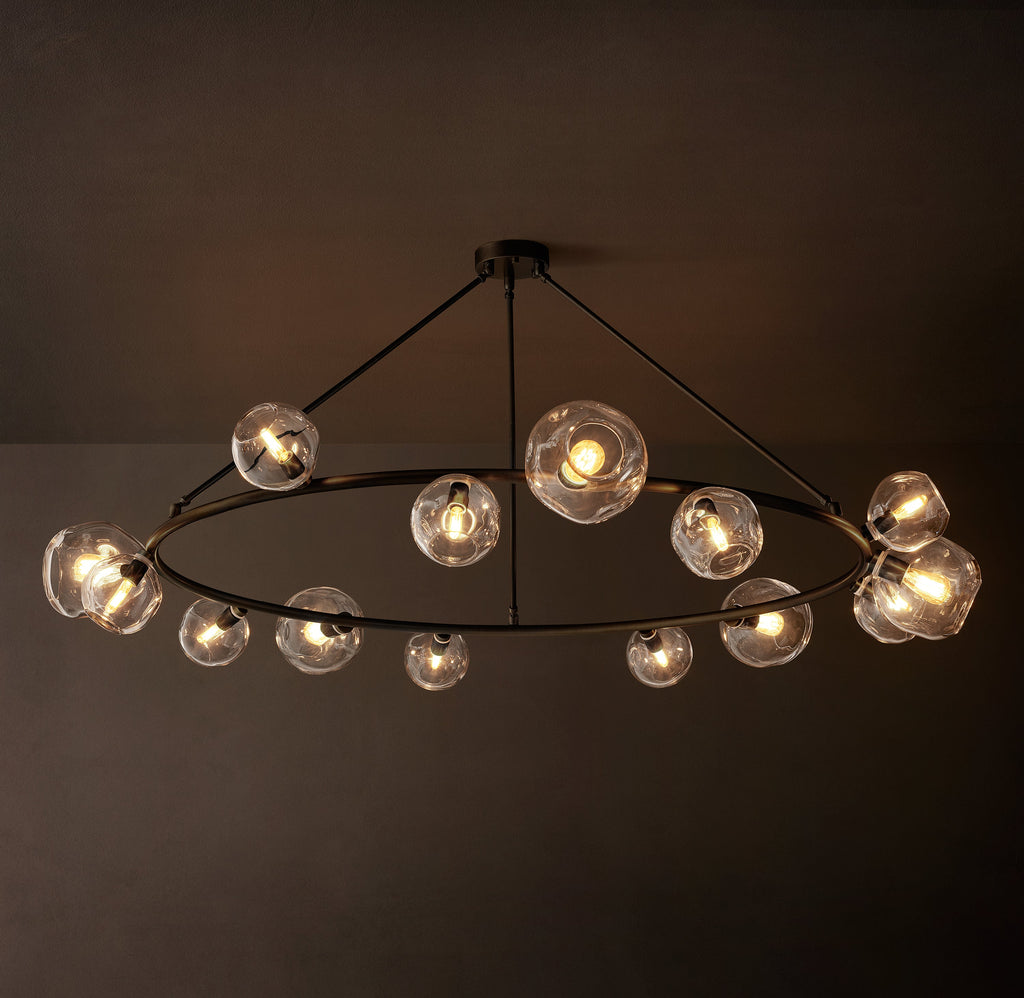 Heritage Bubble Clear Glass Round Chandelier — view 1
