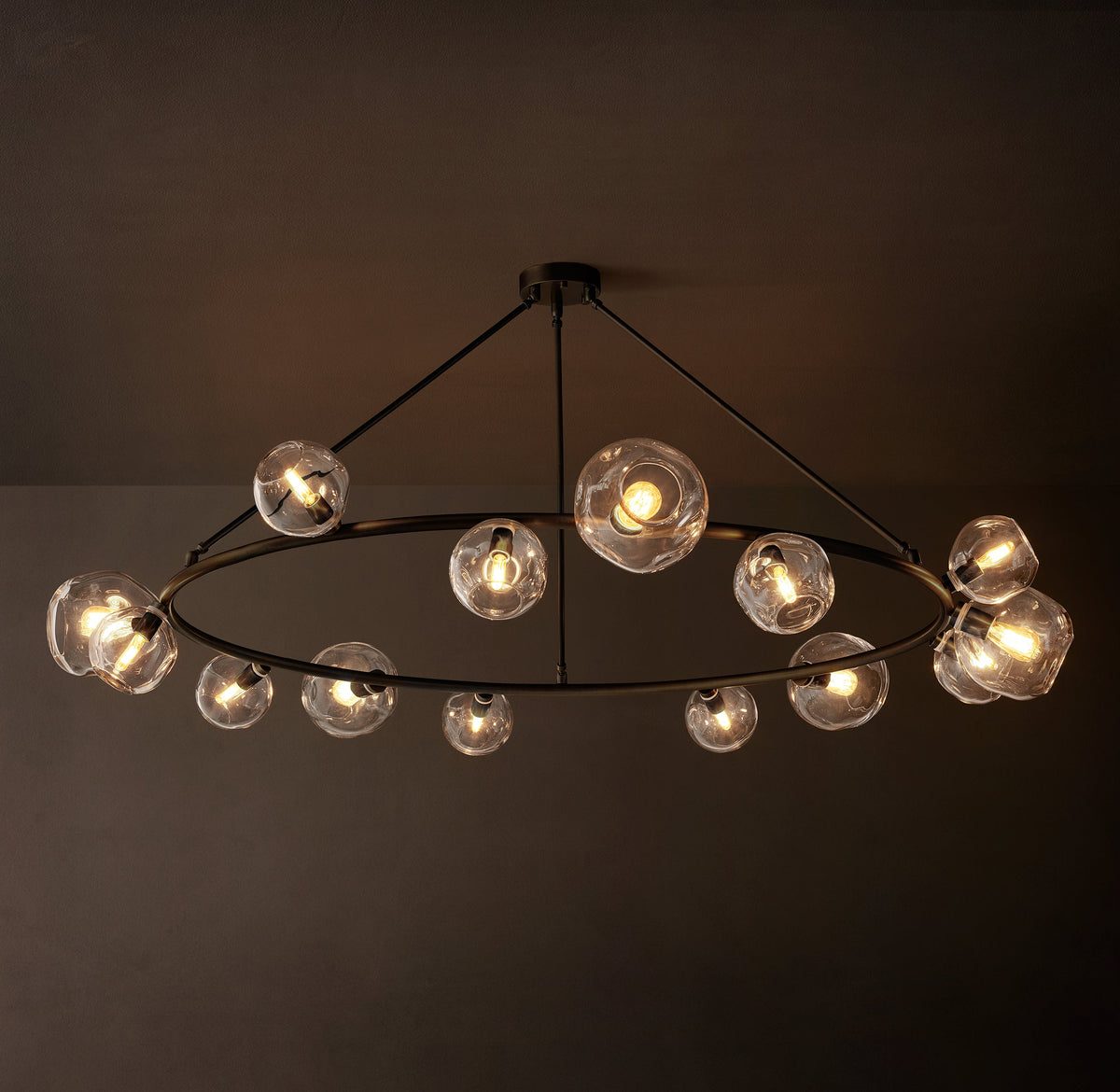 Heritage Bubble Clear Glass Round Chandelier — view 1