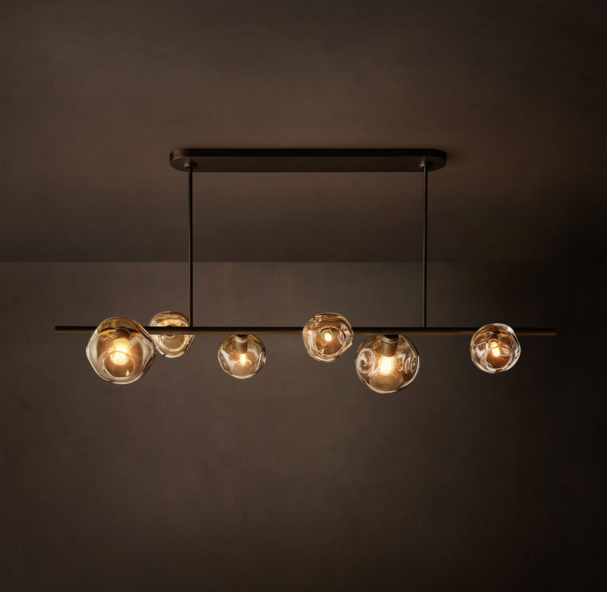 Heritage Bubble Clear Glass Linear Chandelier – 60" — view 1