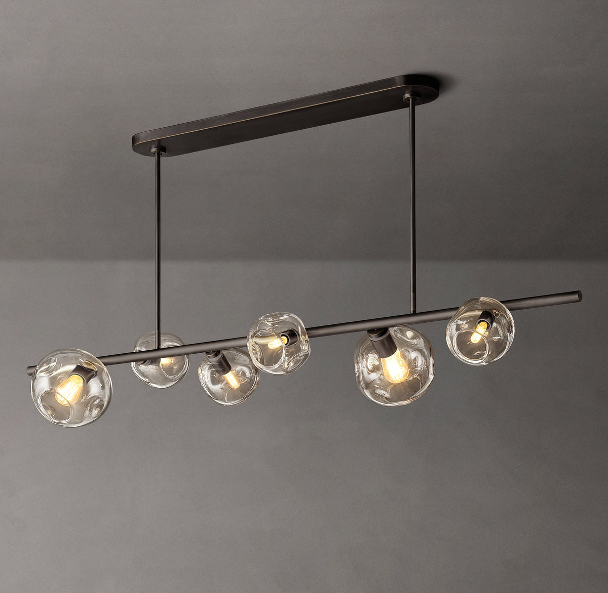 Heritage Bubble Clear Glass Linear Chandelier – 60" — view 4
