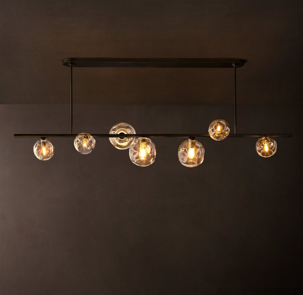 Heritage Bubble Clear Glass Linear Chandelier – 78" — view 1