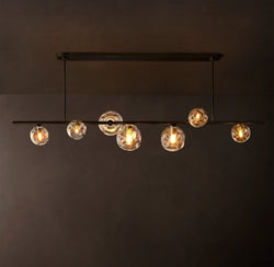 Heritage Bubble Clear Glass Linear Chandelier – 78"