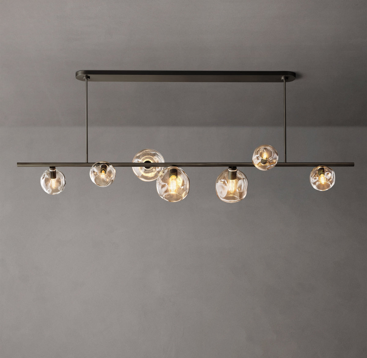 Heritage Bubble Clear Glass Linear Chandelier – 78" — view 2