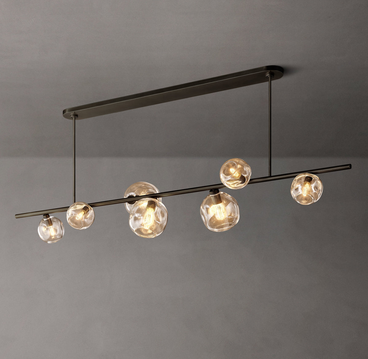 Heritage Bubble Clear Glass Linear Chandelier – 78" — view 3