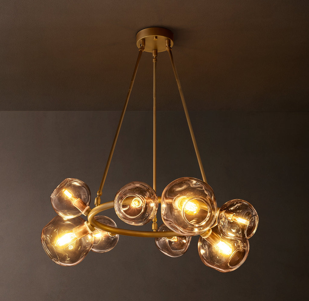 Heritage Bubble Smoke Glass Round Chandelier — view 1