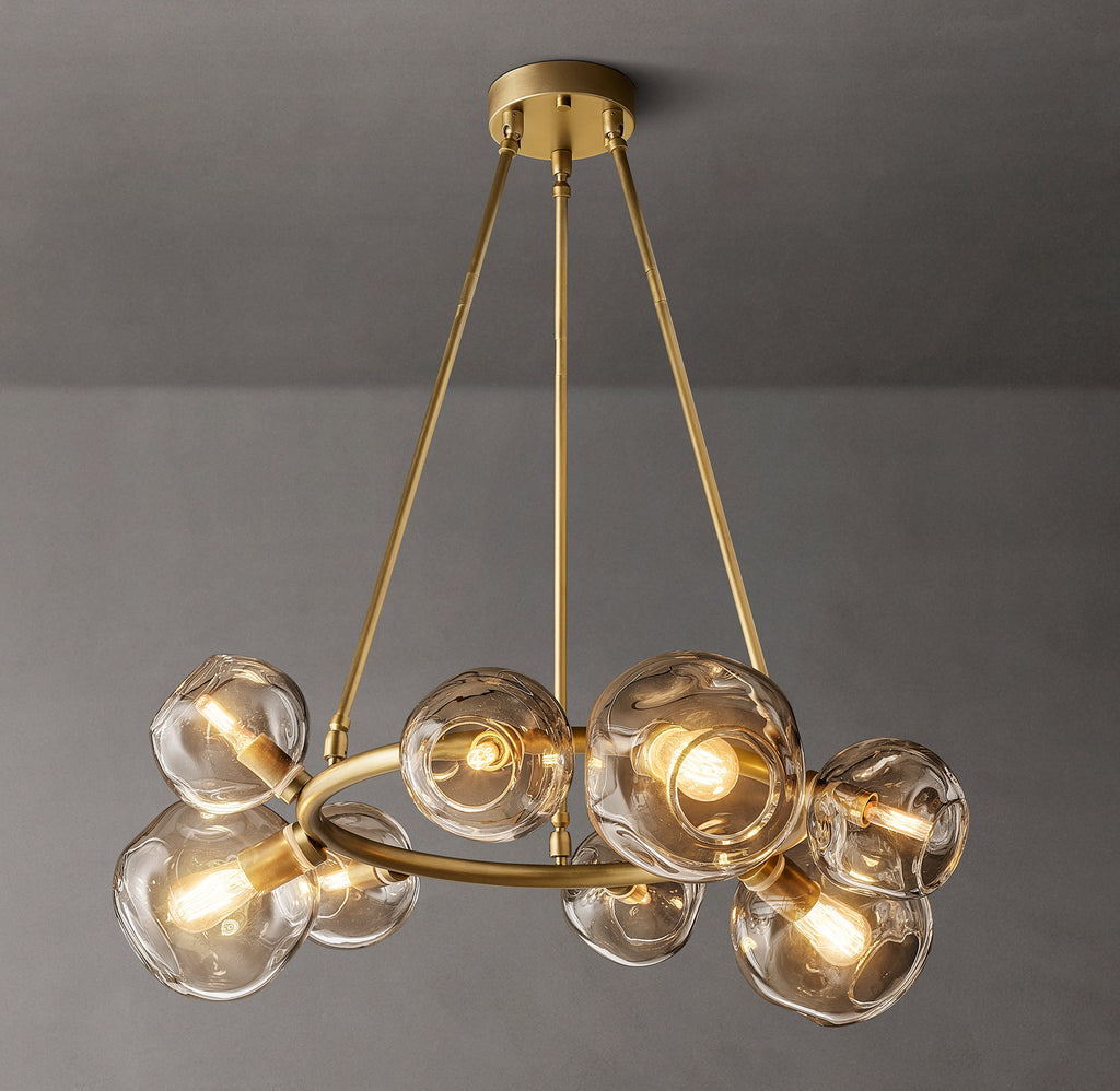 Heritage Bubble Smoke Glass Round Chandelier — view 2
